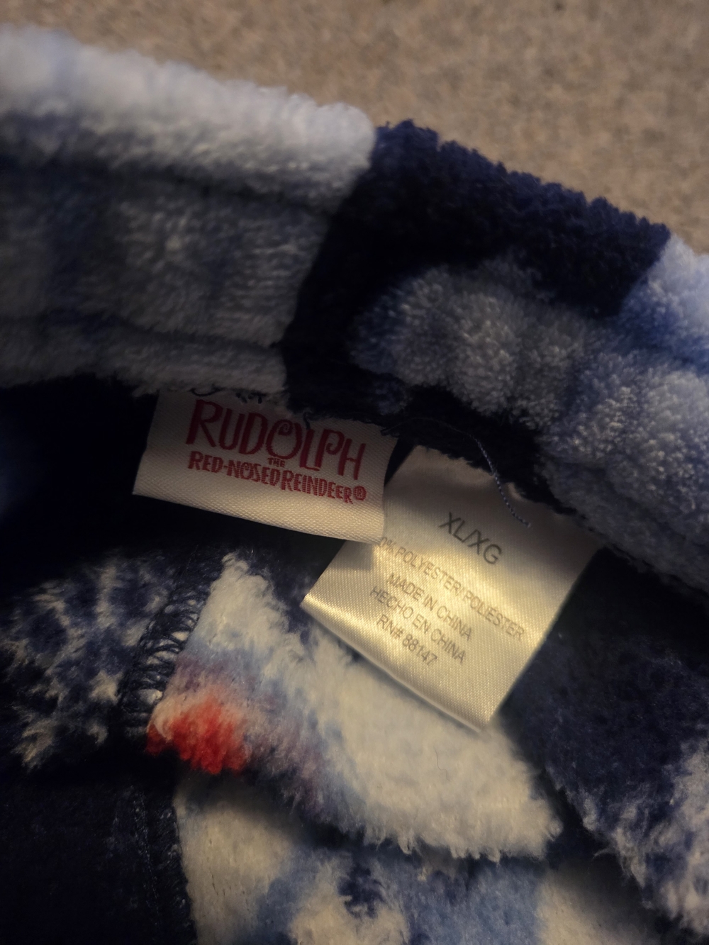 Rudolph Red-Nosed Reindeer Plush Blue Tie-Dye Jacket